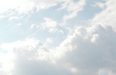 white clouds on blue sky