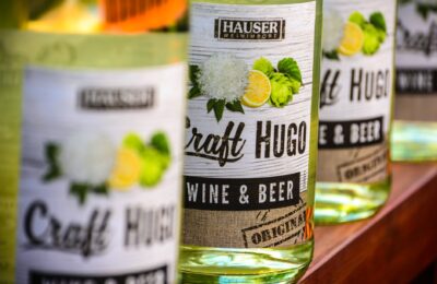 hauser craft hugo wine and beer bottles