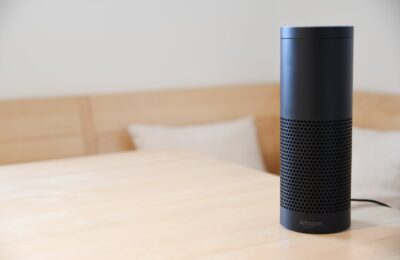 black amazon echo on table