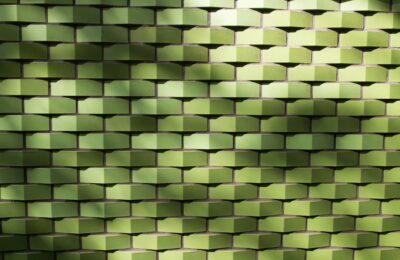 green woven pavement